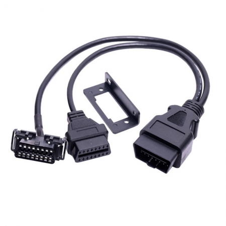OBD II Y Cable Splitter Connector OBD 2 Adapter with Bracket