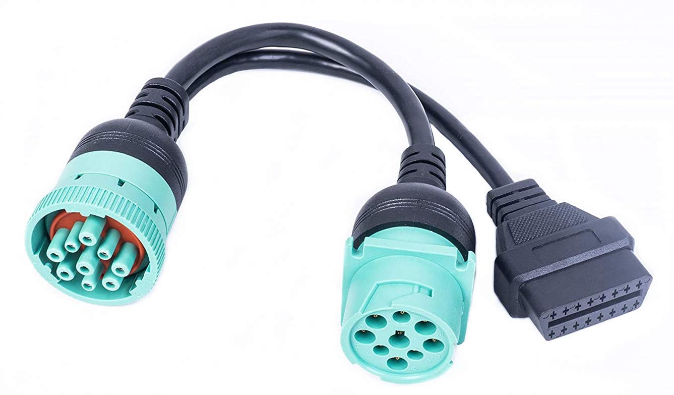 9-Pin Y Splitter Cable For ELD/GPS - 9 Pin Female To 9 Pin Male - Truck Adapter